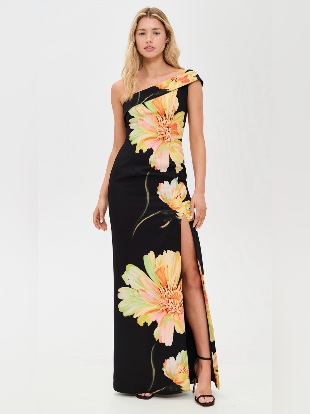 Black Halo | Dolan Gown — Bursting Bloom (Black Floral)